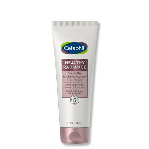 Cetaphil Face Wash, Gentle Exfoliating Cleanser for Healthy Radiance, Reduces Dark Spots and Hyperpigmentation, Sensitive Skin Friendly, Hypoallergenic, Fragrance Free, 4.2Oz
