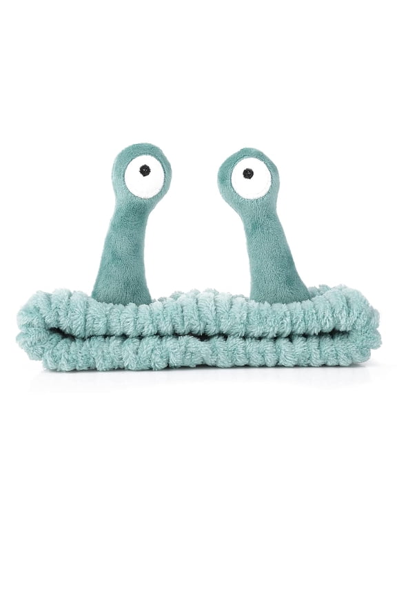Face Wash Headband - Palm & Snail Spa Hair Bands, Cute Coral Fleece Elastic Headband for Washing Face, Shower, Makeup & Sports (Green)