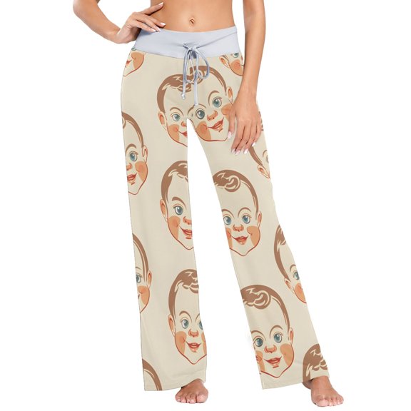 Face Womens Sleep Pajama Pants Waistband Lounge Sleepwear Pjs Sweatpants Yoga Pants