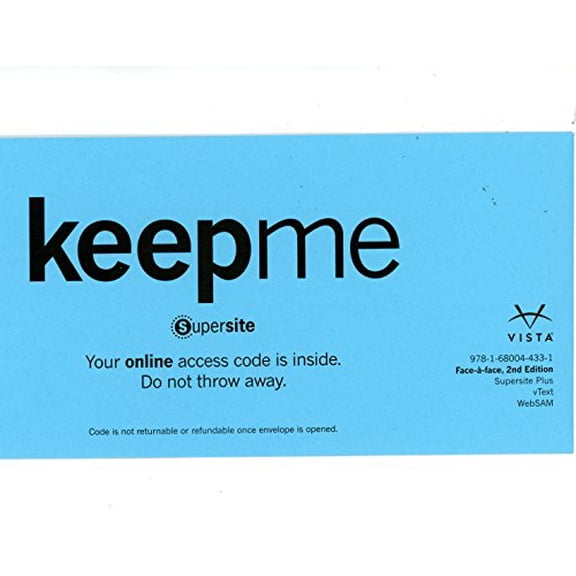 Face-a-Face Supersite Plus w/ WebSAM Code (Supersite, vText and WebSAM) **CODE ONLY PURCHASE**, 9781680044331, 1680044338, Paperback,
