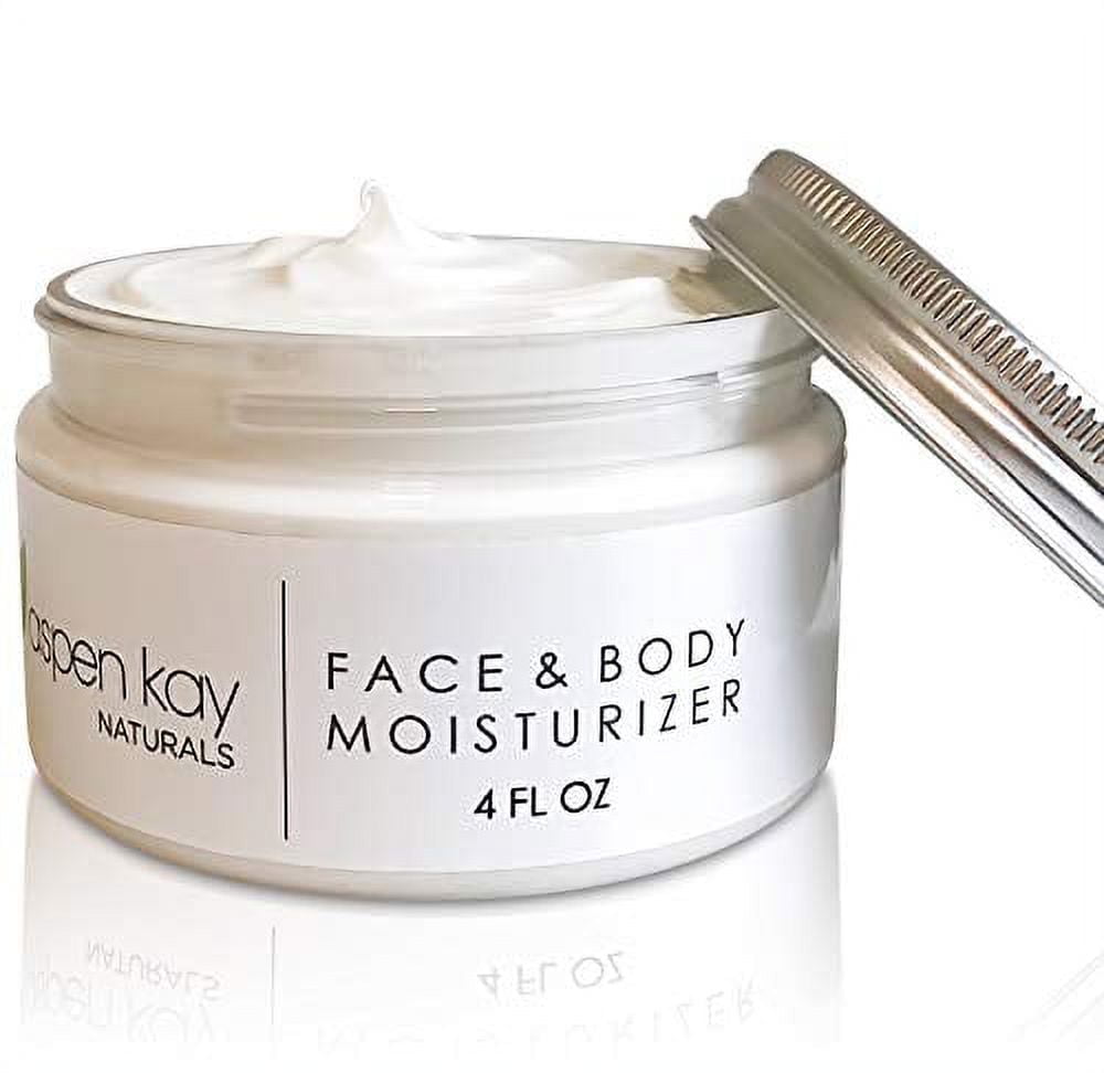 Face and Body Moisturizer, Natural, Unscented Moisturizer for Sensitive Skin. (4. OZ) By Aspen Kay Naturals