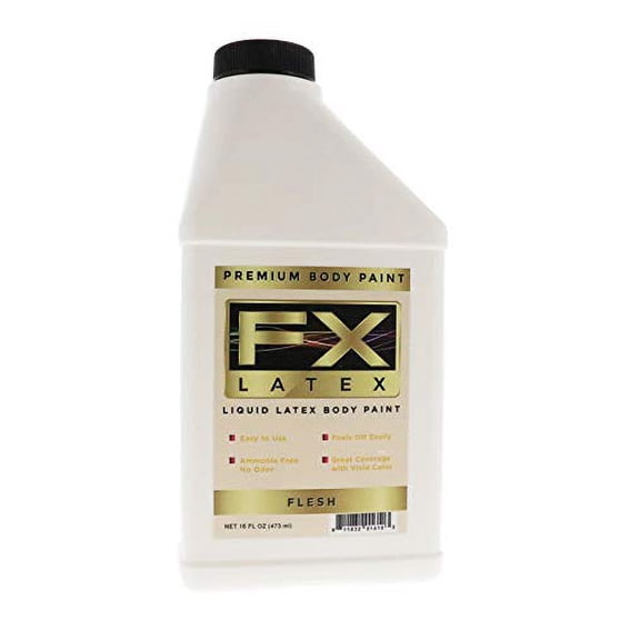 Flesh - Face and Body Paint - Ammonia Free Liquid Latex, Ideal for Art, Theater, Halloween, Parties and Cosplay for Adults and Kids - 16oz