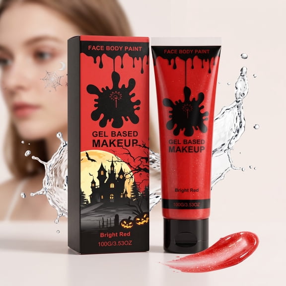 Face and Body Paint Cream Makeup 60ml Water Based Face Painting Special Effects For Adults Halloween Christmas Party Stage Cosplay (Red)