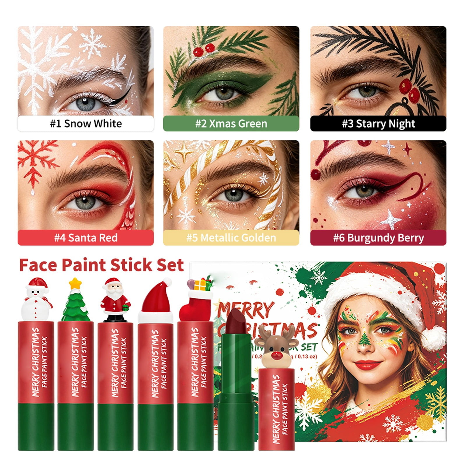 Fall Face Paint Sign Face and Body Paint Sticks, Creamy Costume Makeup for Christmas ...