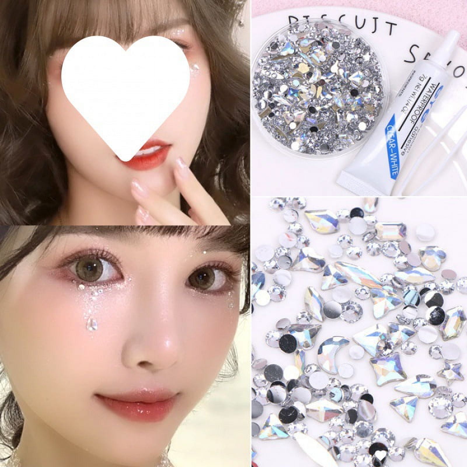 Teenitor Face Gems Hair Pearls Face Rhinestones For Makeup Festival Face  Jewels Hair Jewels