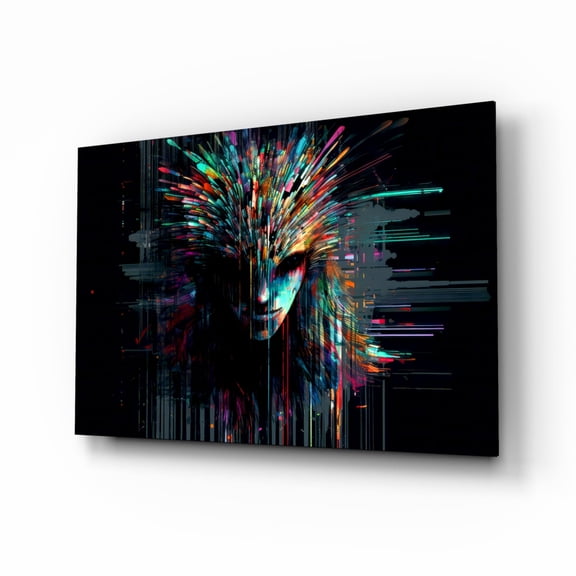 Face of Color Sticks Glass Wall Art || Designers Collection