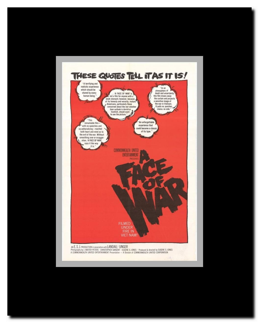 Face of War Framed Movie Poster