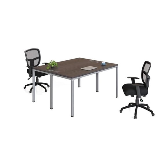 Face to Face Double Desks - Driftwood - 30in. x 71in. x 29.5in. - Set of 2 - Durable Design