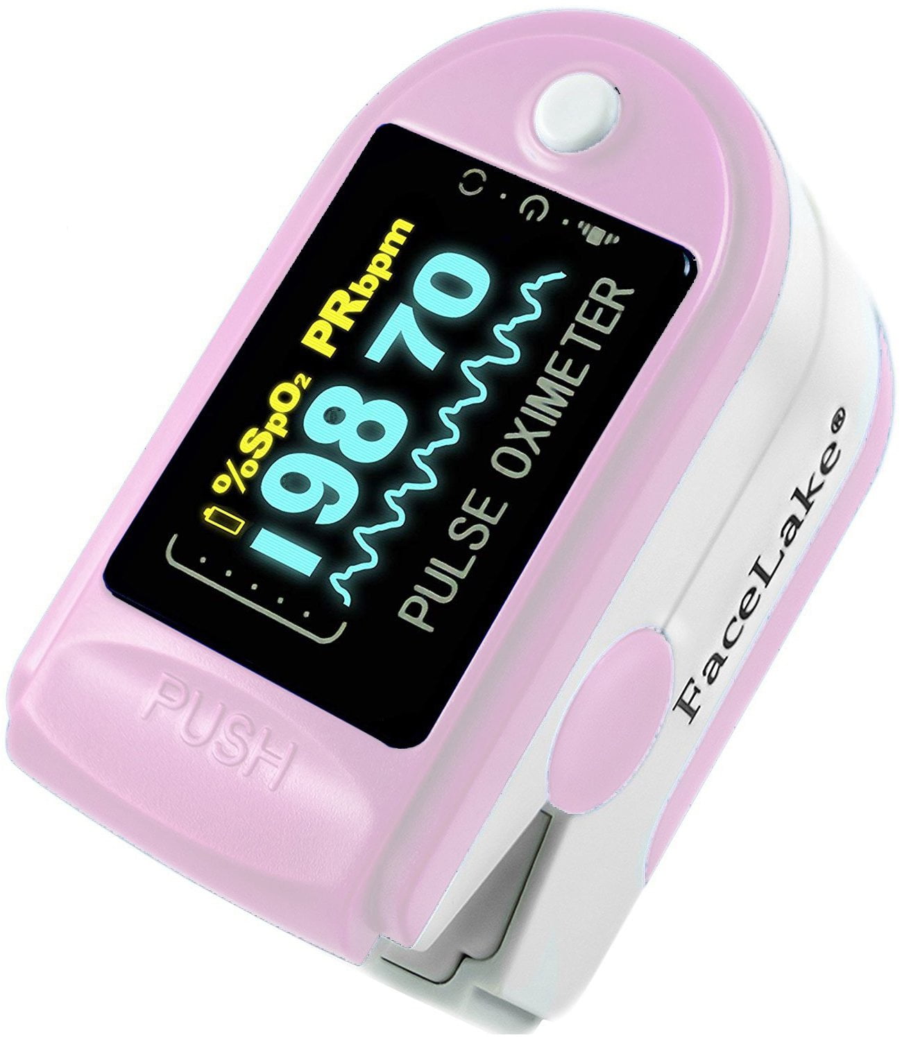 FaceLake FL-350 Pulse Oximeter with Carrying Case & Batteries, Pink