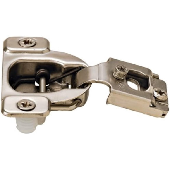 Faceframe Hinge, 105 degree, 1/2" overlay, dowel mounted, nickel plated, 3D adju