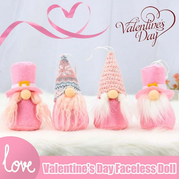 Faceless Doll Figurine Set - 4PCS Cute Romantic Ornaments Present For Valentine's Day Home Decor