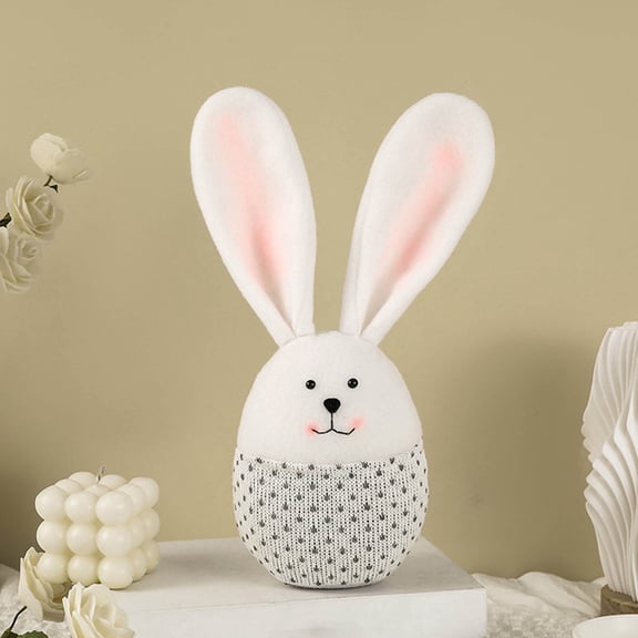 Faceless Dwarf Bunny Easter Tabletop Decoration Set, Whimsical Rustic Spring Ornament for Dining Room Shelf Fireplace, Farmhouse Style Holiday Home Decor Gift for Easter Gatherings