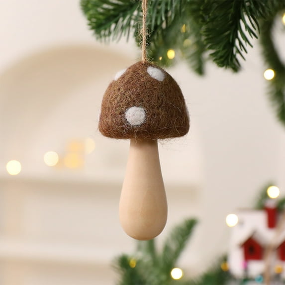 Faceless Dwarf Old Man Christmas Tree Ornament, Wool Mushrooms Themed Pendant, Cute Quirky Holiday Decoration That Adds Whimsical Charm to Your Christmas Tree and Festive Setup, Khaki, 1pcs