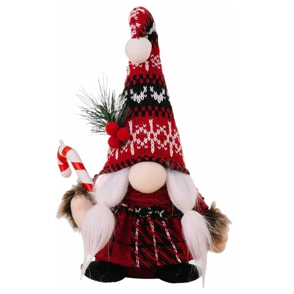 Faceless Gnome Doll Christmas Decor with Glitter Skirt, 9.44 Inch Festive Xmas Tabletop Decoration for Home, Party, Tree Ornament, Holiday Gift Accent