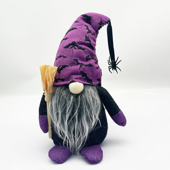 Faceless Old Man Halloween Decor Plush Doll Soft Fabric Decoration for Home Window Shelf Party Atmosphere(A)