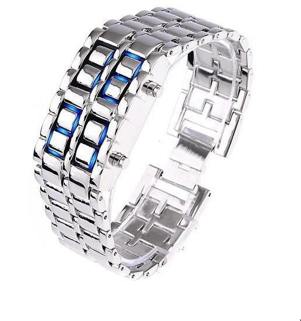 Faceless Unisex Stainless Steel Titanium Waterproof LED Watch Walmart