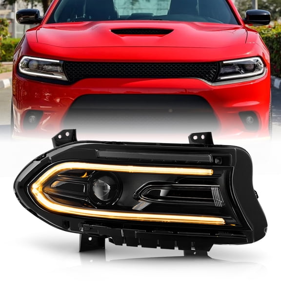 Facelift For 2022-2023 Dodge Charger Halogen LED Switchback Headlight Passenger