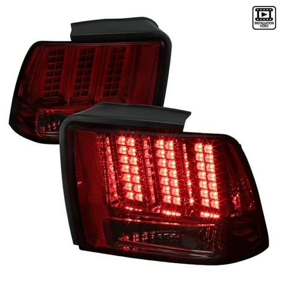Facelift Sequential LED Tail Lights for 1999-2004 Ford Mustang - Red & Smoke