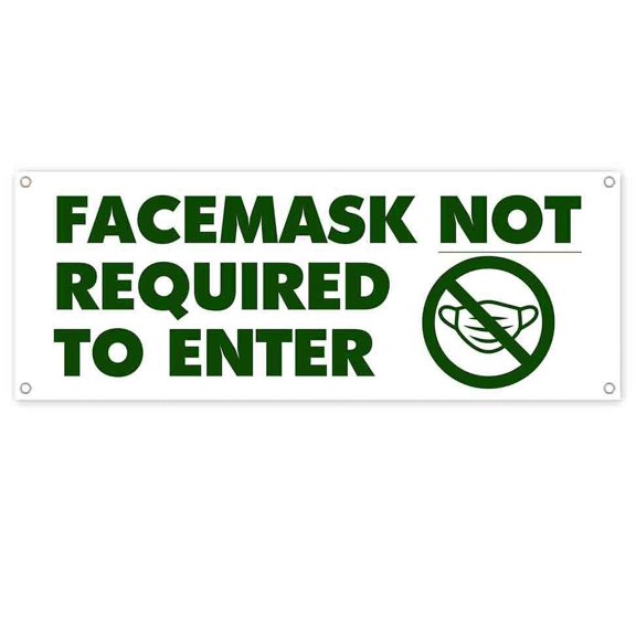 Facemask Not Required 13 oz Vinyl Banner With Metal Grommets