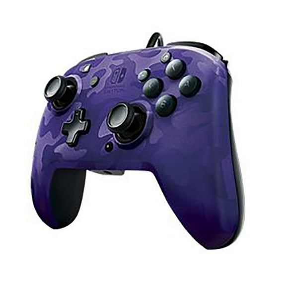 Faceoff Deluxe + Audio Purple Camo Wired Nintendo Switch Controller [PDP]