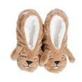 thumbnail image 1 of Faceplant Dreams Footsies Slippers Brown Puppy Dog Tired Motif Large, 1 of 4