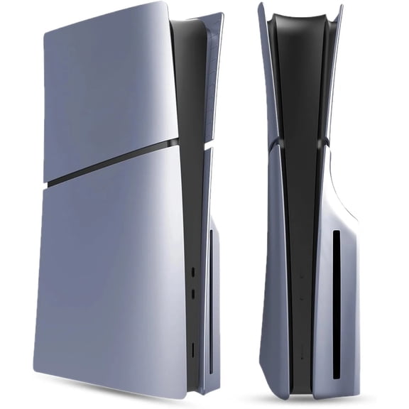 Game Console Faceplate for PS5 Slim Disc Edition - ABS Cover Plate Matte Skin, Protective Plastic Replacement Shell-Silver