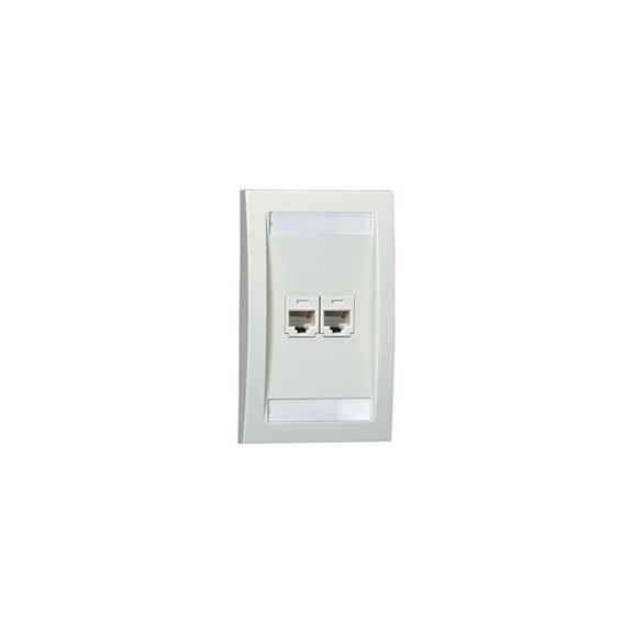 Panduit Wall Plate,Single Gang,2 Ports,Off White CFPE2IWY