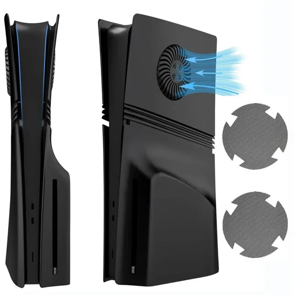 Faceplate for PS5 Pro Disc Edition with Cooling Vent and Dust Filter, Face Plate Console Accessories Cover ABS Dustproof Replacement Side Shell Case