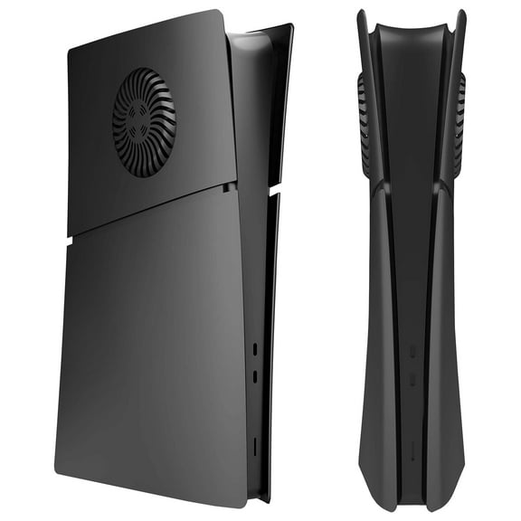 Faceplate for PS5 Slim Digital Edition with Cooling Vents Face Plate Console Cover, Black