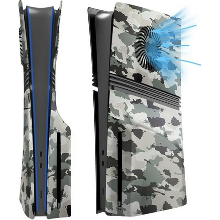 Faceplates for PS5 Pro Disc Edition, for PlayStation 5 Pro Cover Accessories Faceplate, Breathable Side Face Panel Shell Replacement for PS5 Pro Disc Version Plates (Camouflage)