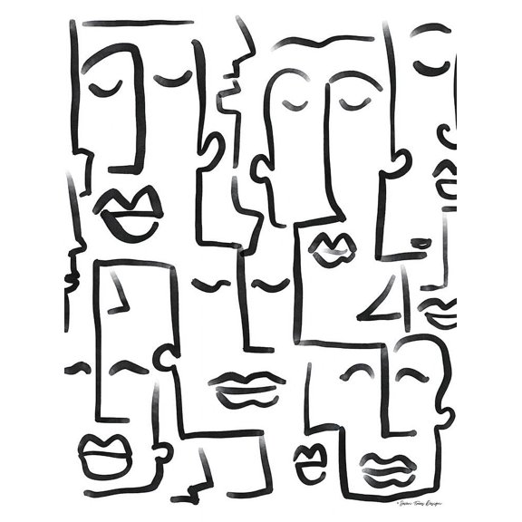 Faces Drawing by Seven Trees Design (24 x 36)