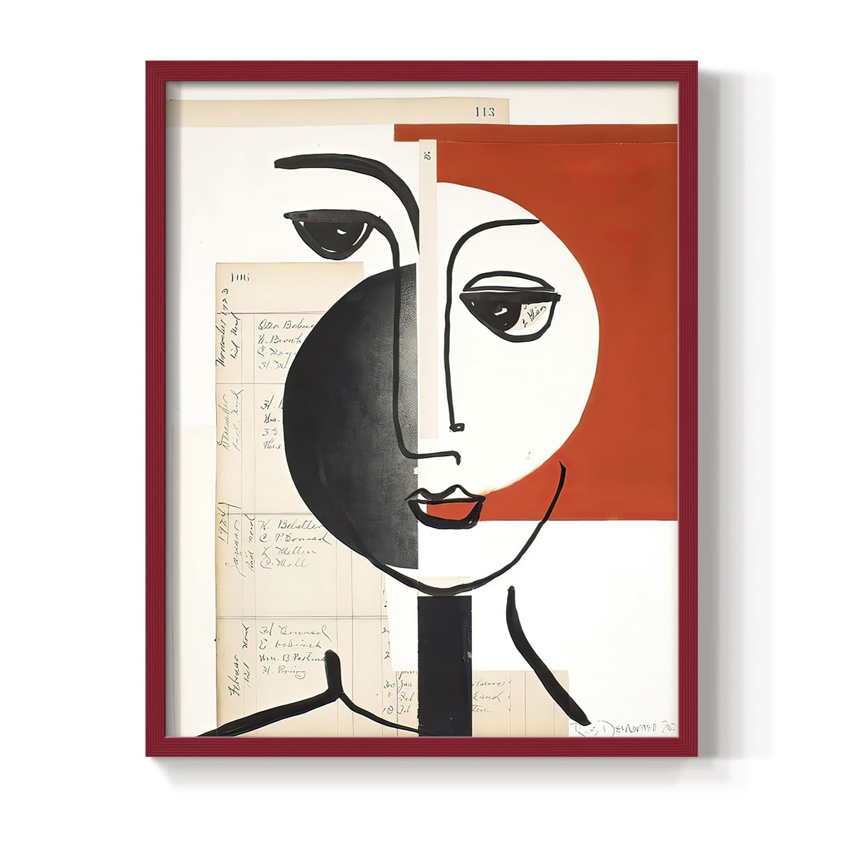 Faces of A Century IV in Paper Solid Wood 11 x 14 Framed Print