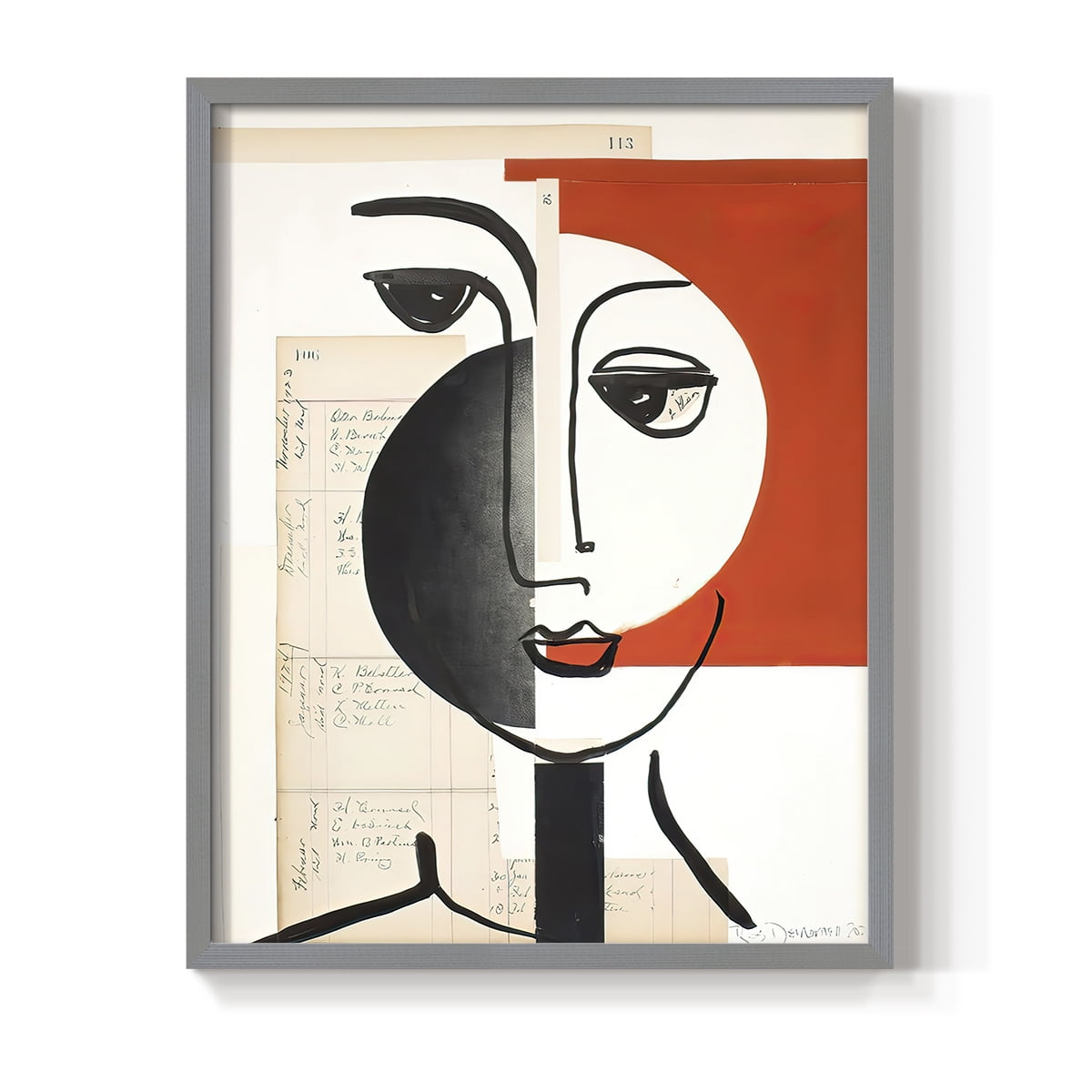 Faces of A Century IV in Paper Solid Wood 22 x 28 Framed Print