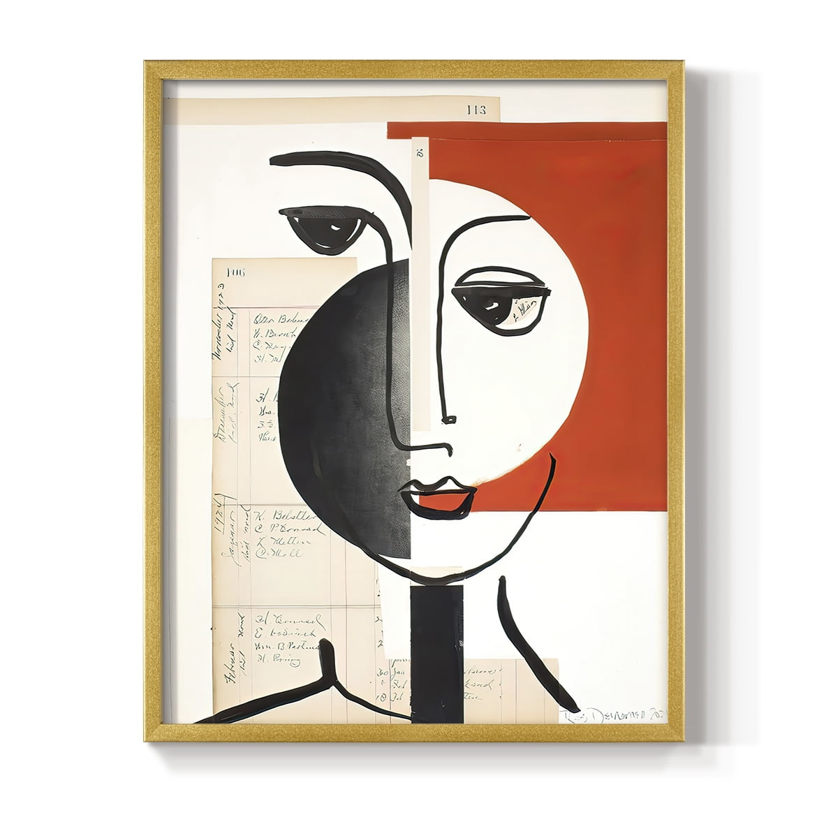 Faces of A Century IV in Paper Solid Wood 8 x 10 Framed Print