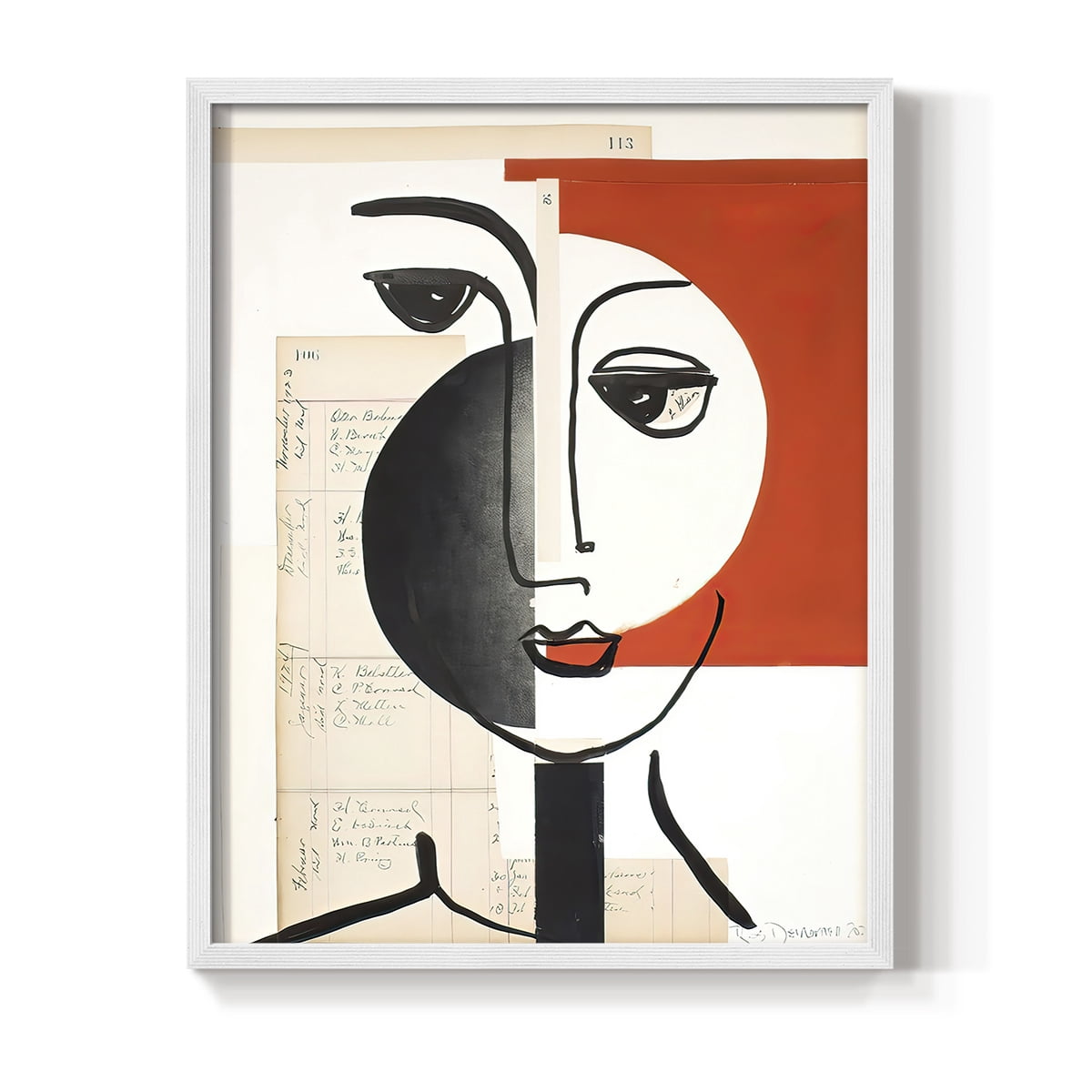 Faces of A Century IV in Paper Solid Wood 8 x 10 Framed Print