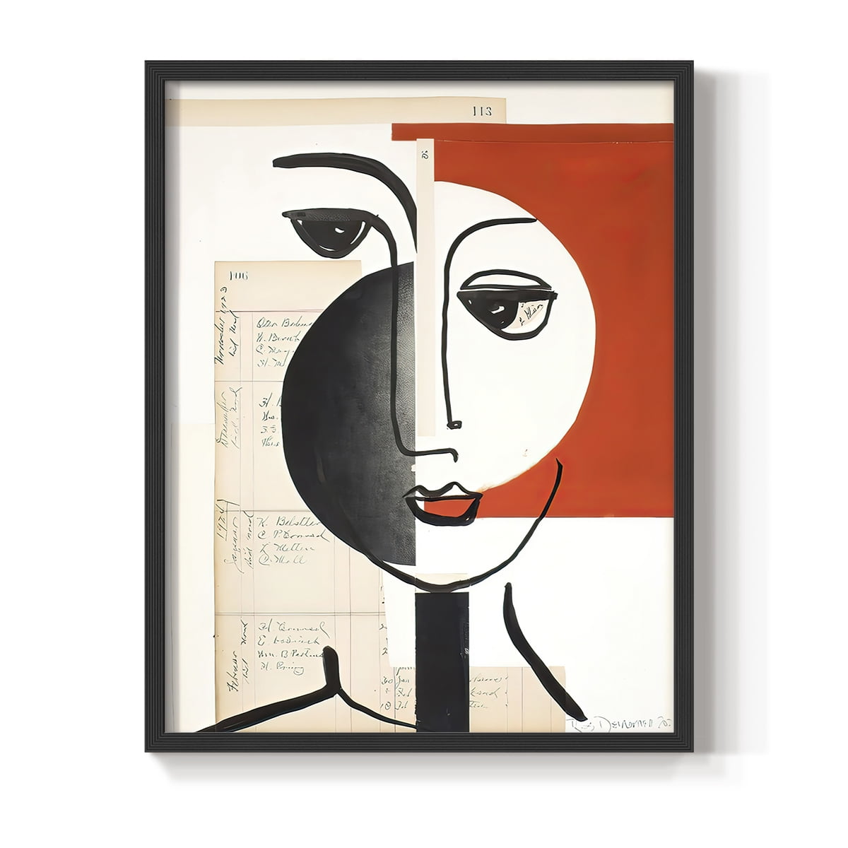 Faces of A Century IV in Paper Solid Wood 8 x 10 Framed Print