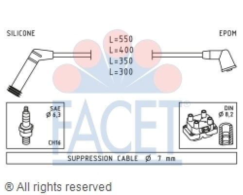 Facet 4.7119 Spark Plug Wire Set