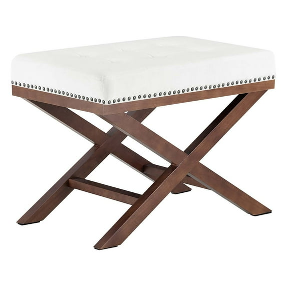 Facet Wood Bench In Ivory
