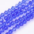 thumbnail image 1 of Faceted Bicone Blue Glass Beads Strands 4x4mm Hole: 1mm about 88~89pcs/strand 12.99~13.39 inch Glass, 1 of 3