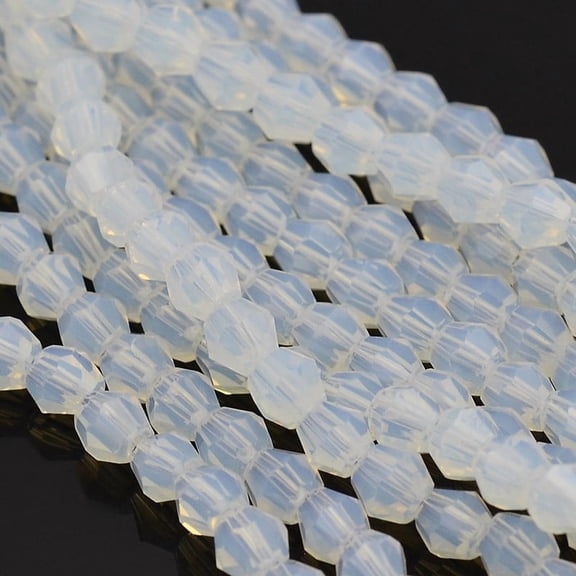 Faceted Bicone Opal Beads Strands White 4x4mm Hole: 1mm 82-85pcs/strand 30.5-31cm