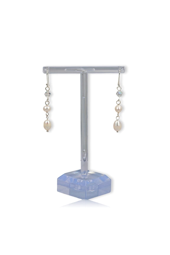 Faceted Crystal and Pearls Earrings
