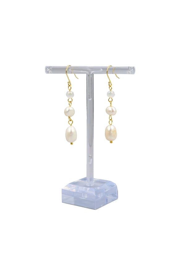Faceted Crystal and Pearls Earrings