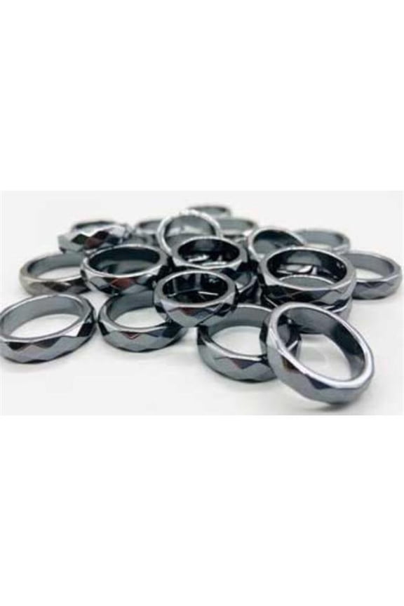 Faceted Hematite Rings - Set of 50 - Magical Balance and Protection