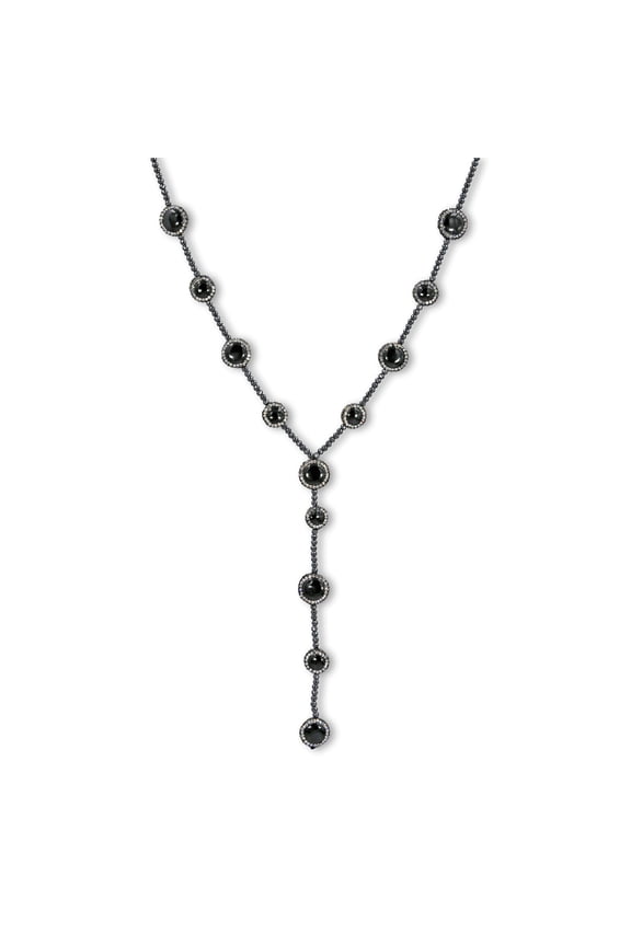 Faceted Black Hematite and Gemstone Necklace, 1 Count
