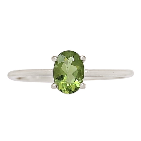 Faceted Moldavite 925 Sterling Silver Jewelry Ring s.9 ALLR-722