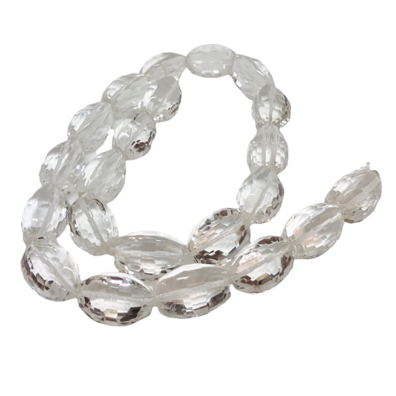 Faceted Quartz Triangular Tube Bead 8" Strand } 18x13x13mm |