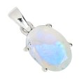 thumbnail image 1 of Faceted Rainbow Moonstone - India 925 Sterling Silver Pendant Jewelry ALLP-12661, 1 of 1