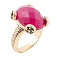 thumbnail image 1 of Faceted Red Raspberry Quartz Golden Statement Ring, 1 of 4