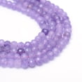 thumbnail image 1 of Faceted Rondelle Dyed Natural White Jade Bead Strands Medium Purple 8~9x5~6mm Hole: 1mm 70pcs/strand 14.5 inch, 1 of 4