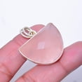 thumbnail image 1 of Faceted Rose Quartz - Madagascar Gemstone 925 Sterling Silver Pendant 1.33" A362, Beautiful Jewelry For Woman, New Year Sale, Valentin's Day Gift, 1 of 2